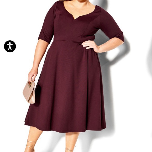 City Chic Dress Cute Girl Elbow sleeve Navy size L/20 NWT - Picture 4 of 11